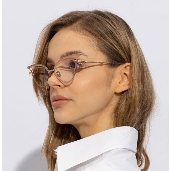 NWT VALENTINO EYEGLASSES CAT EYE GOLD WOMEN EYEWEAR VALENTINO - Picture 3 of 4